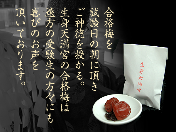 合格梅で合格祈願の神社 日本最古の生身天満宮