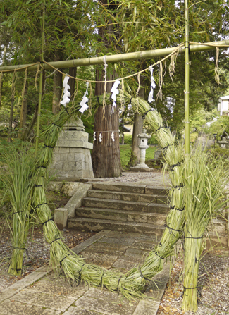 夏越の大祓：表参道に茅の輪が設けられました。